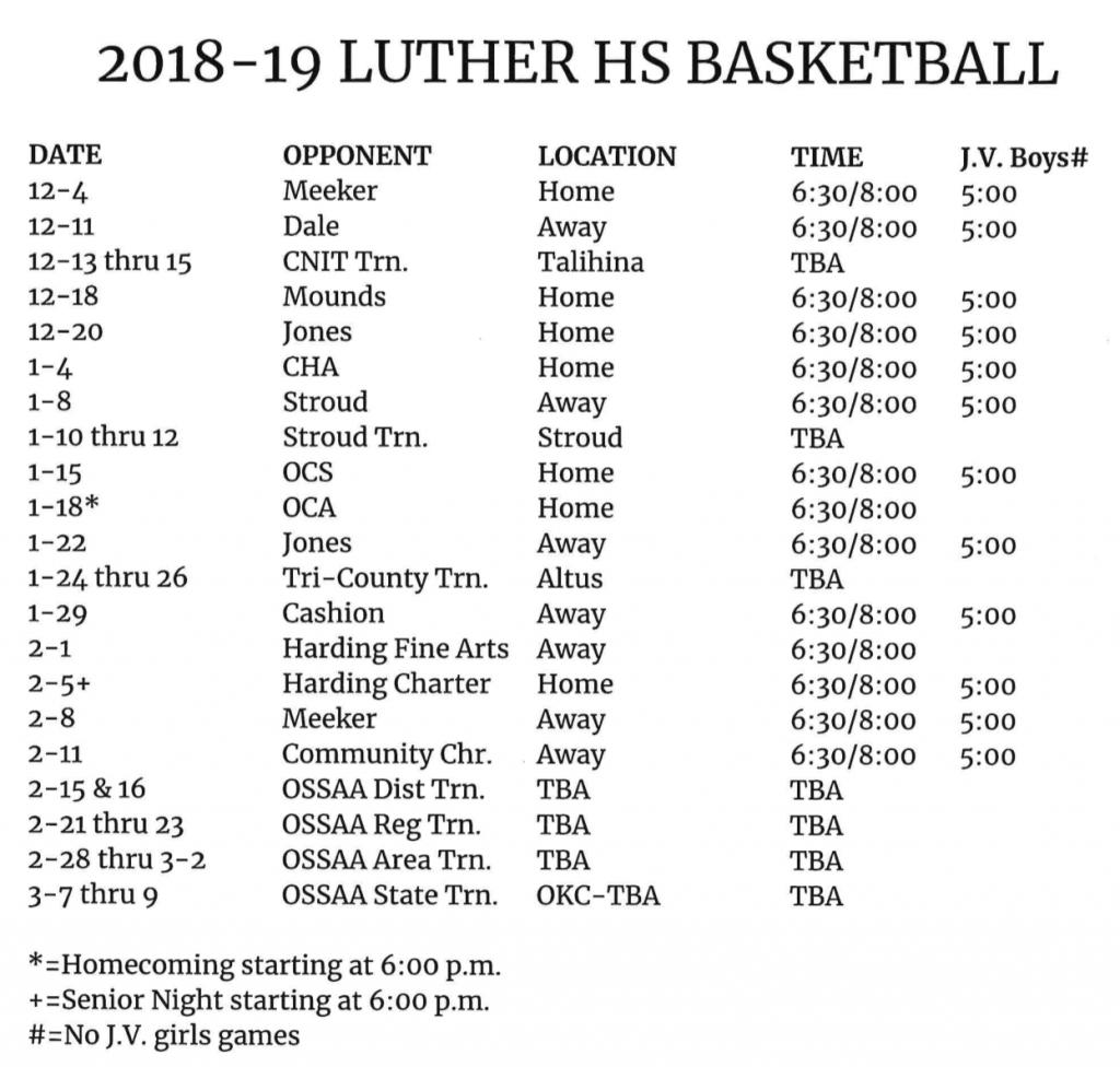Luther HS Basketball